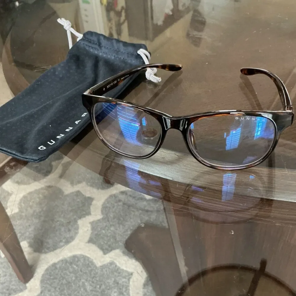 GUNNAR Rush Tortoise Blue Light Blocking Glasses Clear Lens Round Lightweight